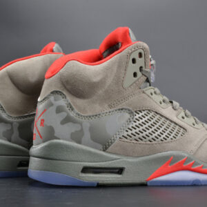 Bape X Air Jordan 5 Trophy Roomcamo University Red Mens 136027-051 - Image 3