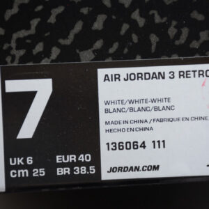 Air Jordan 3 Retro Triple White 136064-111 - Image 8