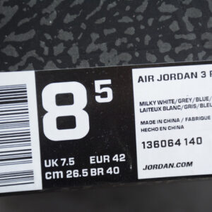 Air Jordan 3 Retro Charity Game Sail Red Mens 136064-140 - Image 12