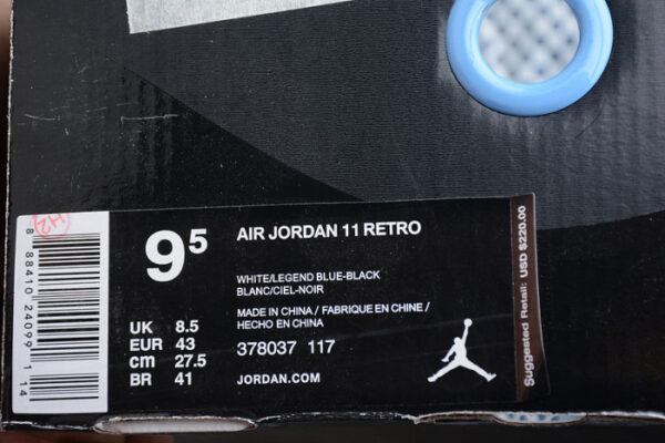 Air Jordan 11  Legend Blue 378037-117 - Image 10