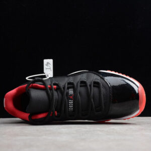 Air Jordan 11 Retro Low Bred Black/ Red Mens 528895-012 - Image 10