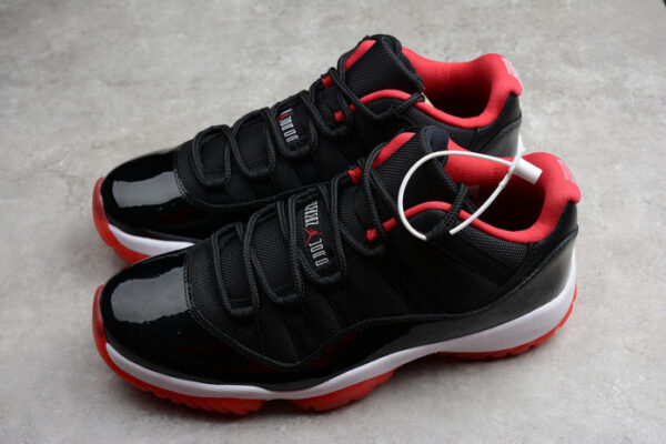 Air Jordan 11 Retro Low Bred Black/ Red Mens 528895-012 - Image 12