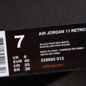 Air Jordan 11 Retro Low Bred Black/ Red Mens 528895-012 - Image 14