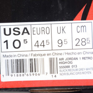 Air Jordan 1 Retro High Og Shadow Black Grey 555088-013 - Image 14
