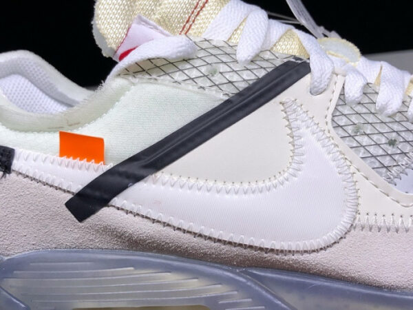 Off-White X Nike Air Max 90 Sail Muslin Virgil Abloh Aa7293-100 - Image 11