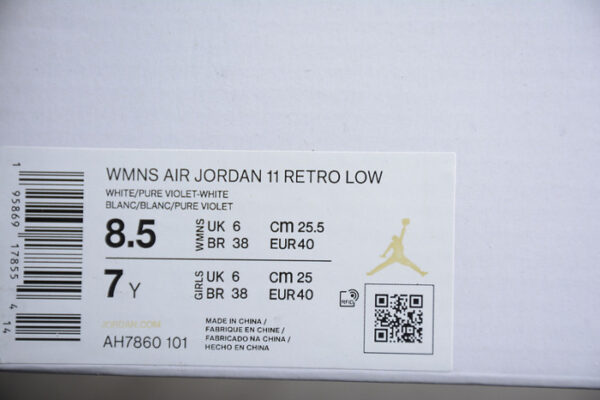 Air Jordan 11 Low Wmns Pure Violet Ah7860-101 - Image 12