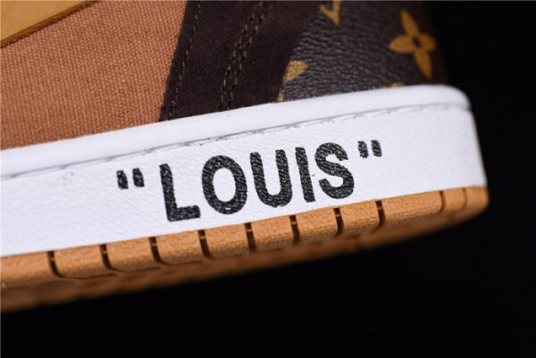 LV X Off-White X Air Jordan 1 Customs Mens Aq0818-202 - Image 12