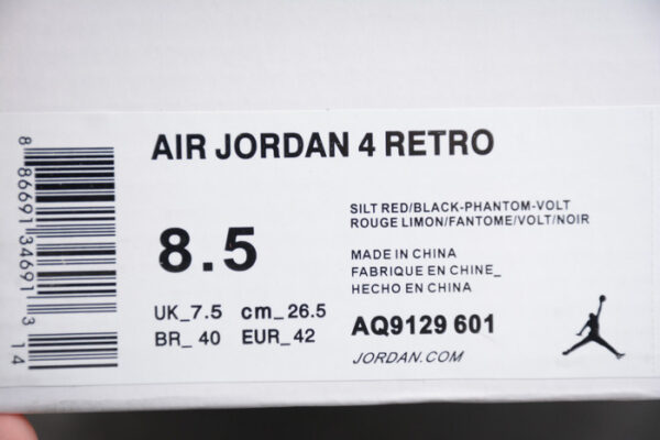 Air Jordan 4 Retro Silt Red Black Aq9129-601 - Image 7
