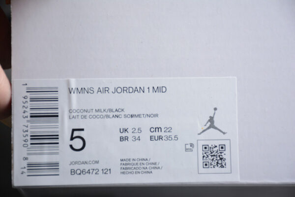 Jordan 1 Mid Coconut Milk (W) Bq6472-121 - Image 7