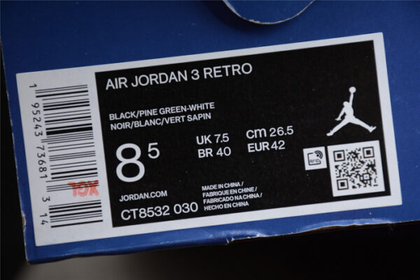 Air Jordan 3 Pine Green Ct8532-030 - Image 7