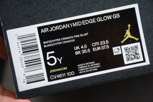 Air Jordan 1 Mid Se Gs Edge Glow Cv4611-100 - Image 12