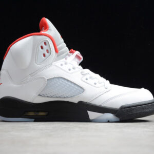 Air Jordan 5 Fire Red 2020 Silver Tongue Da1911-102 - Image 3