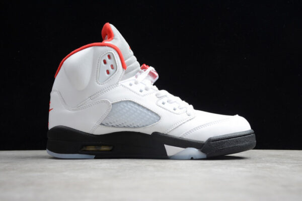 Air Jordan 5 Fire Red 2020 Silver Tongue Da1911-102 - Image 3