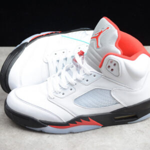 Air Jordan 5 Fire Red 2020 Silver Tongue Da1911-102 - Image 5
