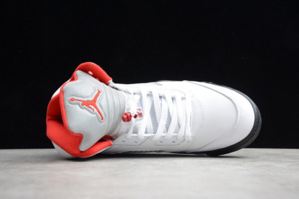 Air Jordan 5 Fire Red 2020 Silver Tongue Da1911-102 - Image 9