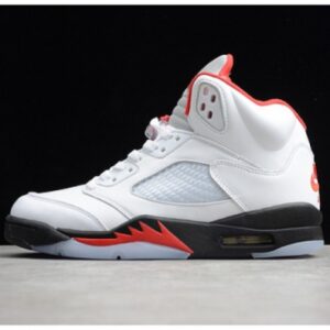 Air Jordan 5 Fire Red 2020 Silver Tongue Da1911-102 - Image 2