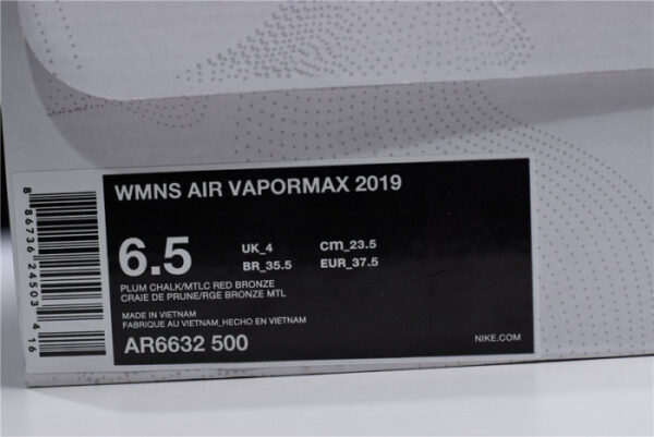 Air Vapormax 2019 Plum Chalk Ar6632-500 - Image 10