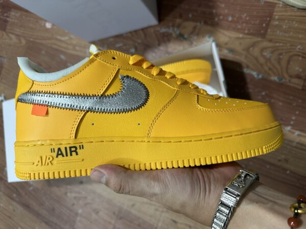 Nike Air Force 1 Low Off-White University Gold Metallic Silver Dd1876-700 - Image 17