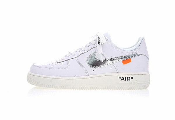 Nike Air Force 1'07 Off White White Sail Silver Metallic Ao4297-100