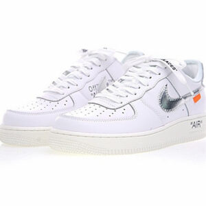 Nike Air Force 1'07 Off White White Sail Silver Metallic Ao4297-100 - Image 2