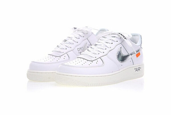 Nike Air Force 1'07 Off White White Sail Silver Metallic Ao4297-100 - Image 2