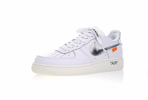 Nike Air Force 1'07 Off White White Sail Silver Metallic Ao4297-100 - Image 3