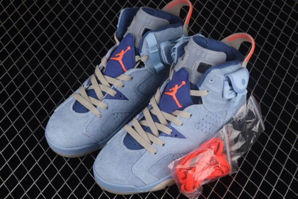 Travis Scott x Air Jordan 6 ?Houston Oilers? Blue Suede - Image 2