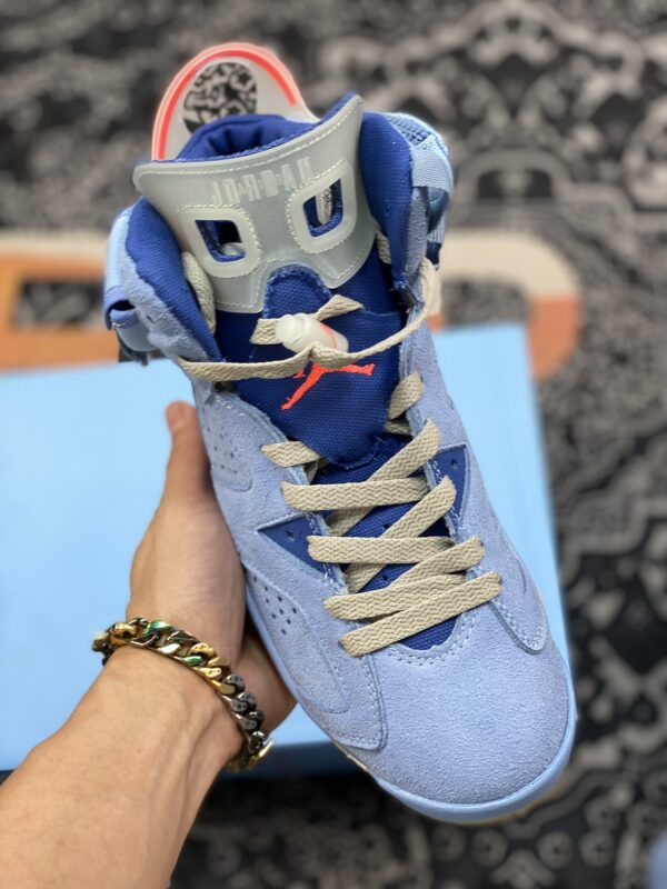 Travis Scott x Air Jordan 6 ?Houston Oilers? Blue Suede - Image 9