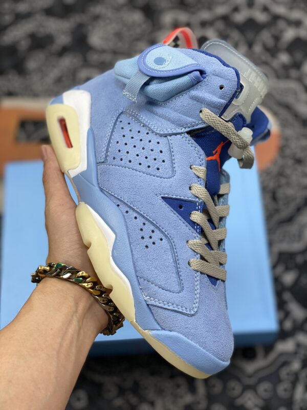 Travis Scott x Air Jordan 6 ?Houston Oilers? Blue Suede - Image 12