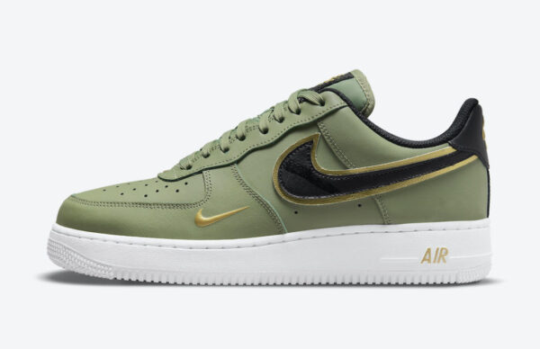 Nike Air Force 1 Low 07 Double Swoosh Olive Green Da8481-300 - Image 5