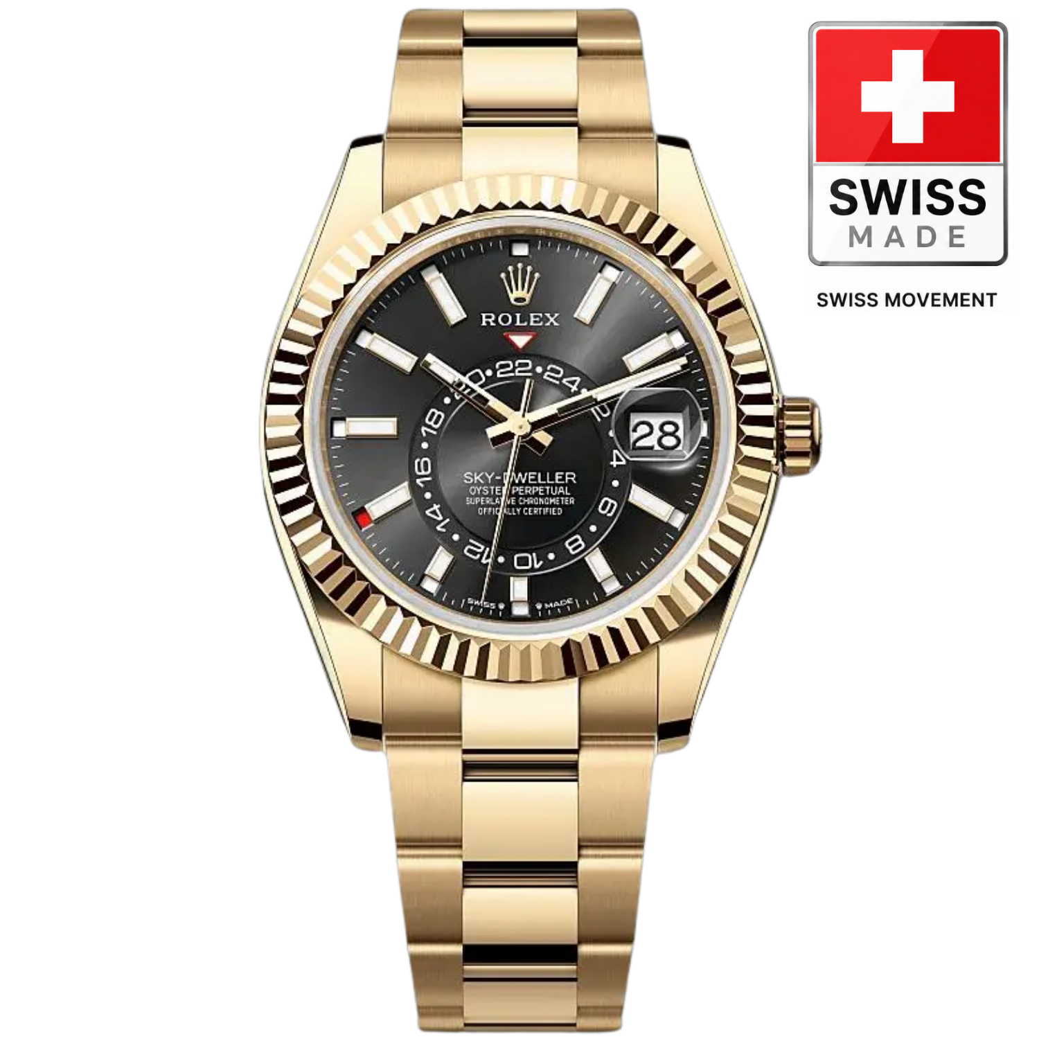 [Superclone] Rolex Sky-Dweller 42mm Bright Black Dial 336938