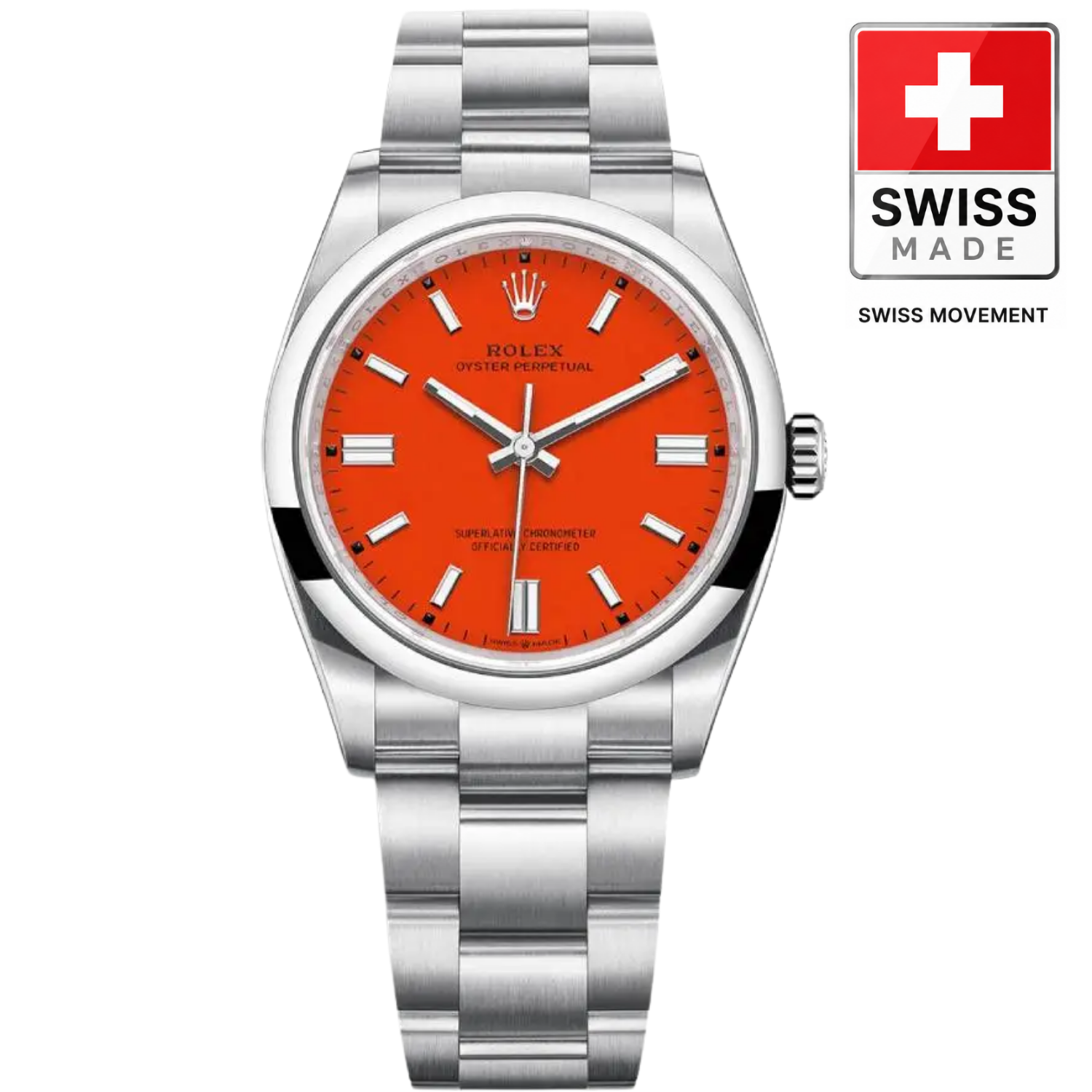 [Superclone] Rolex Oyster Perpetual Lady 36mm Coral Red Dial 126000