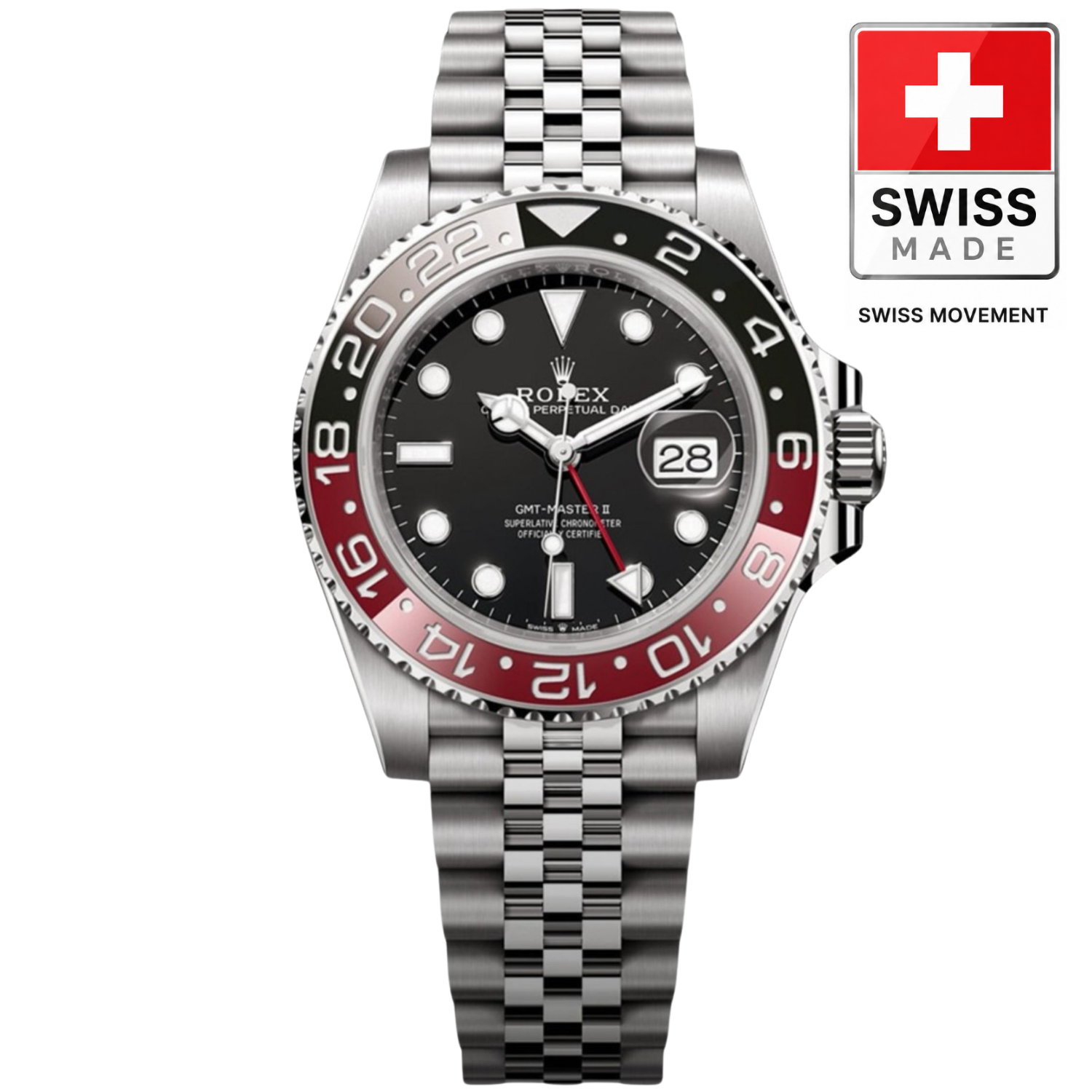 [Superclone] Rolex GMT Master II 40mm Black & Red Bezel Coke 16710
