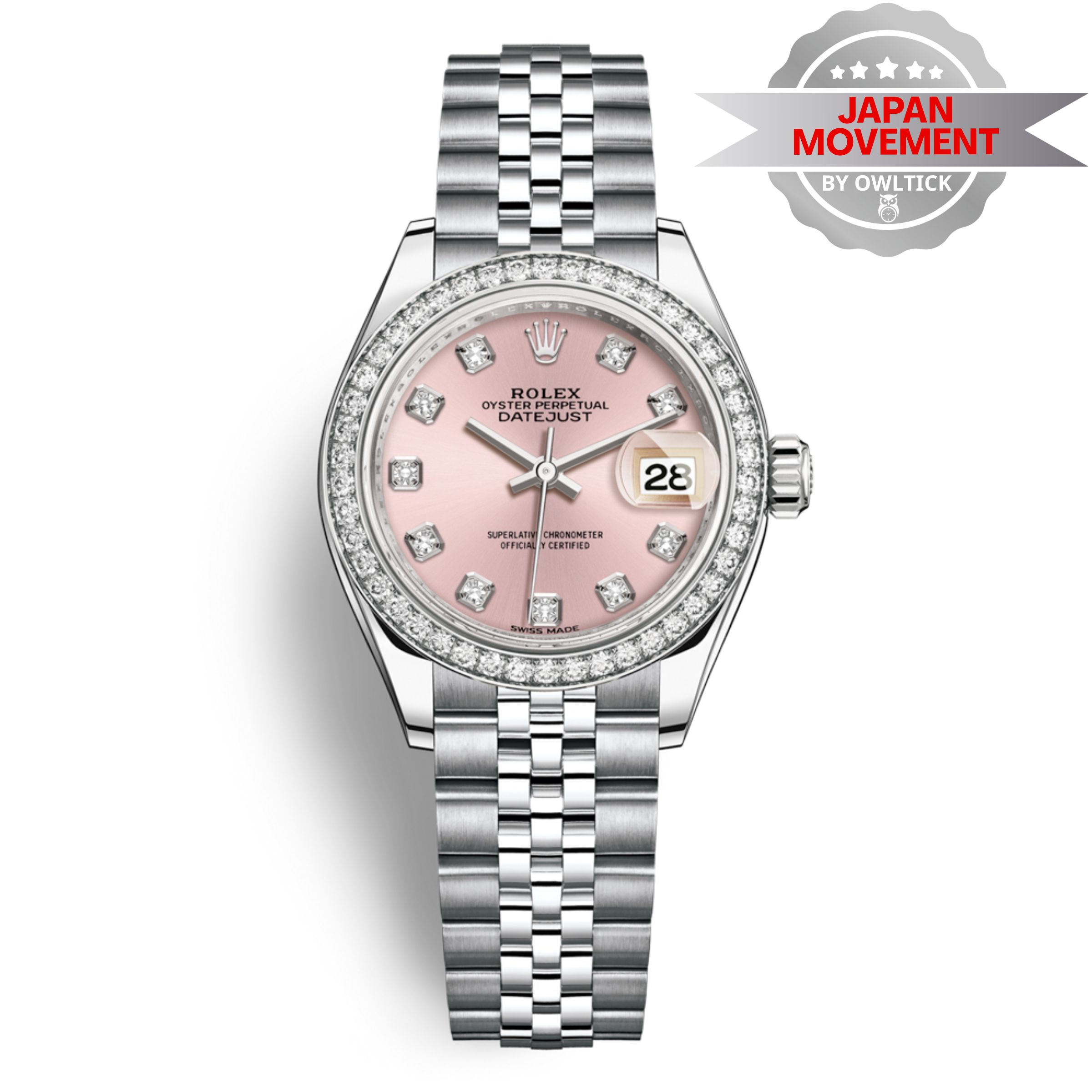 [Superclone] Rolex Datejust 31mm Pink Dial Jubilee 278384RBR - Women's Watch