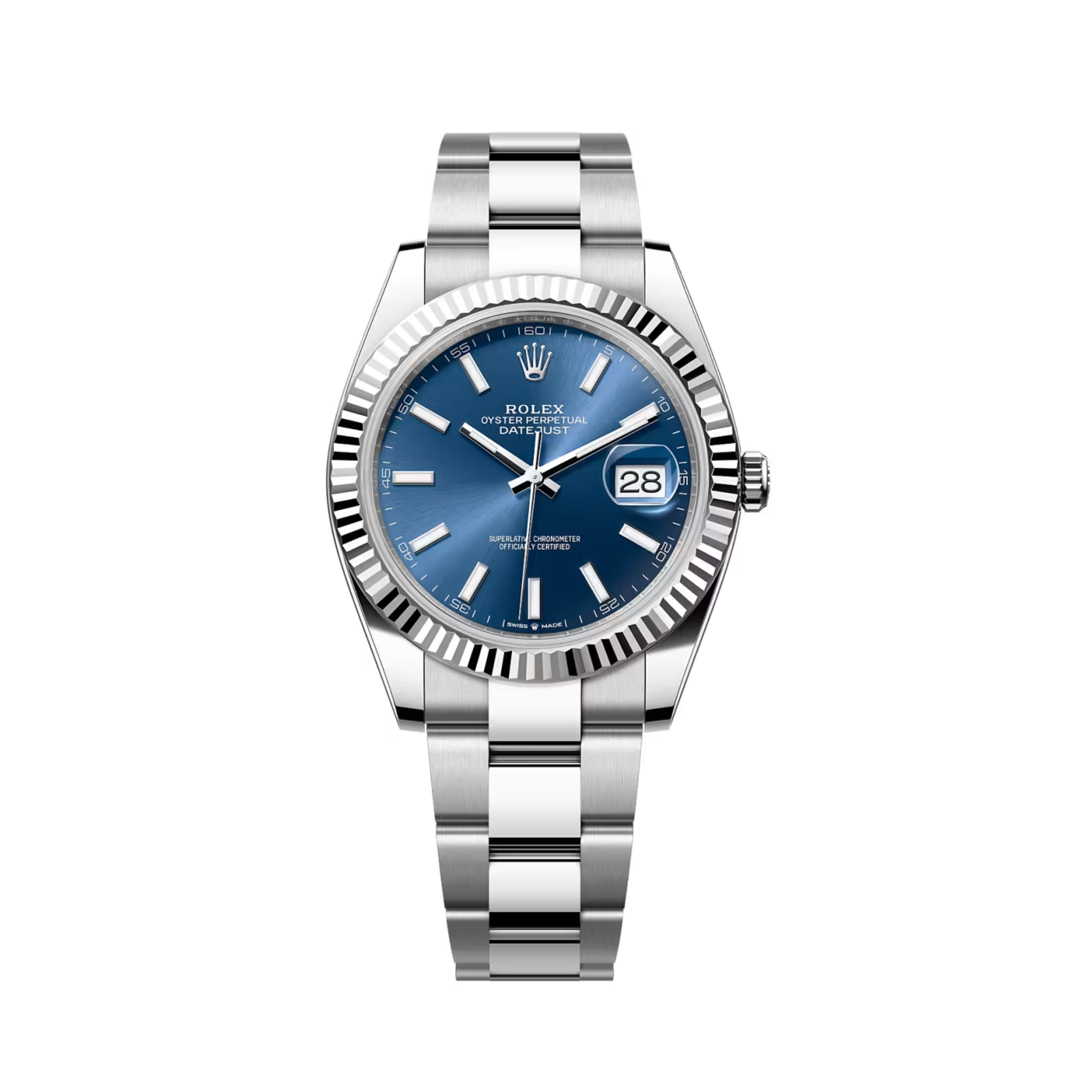 [Superclone] Rolex Datejust 41mm Bright Blue Dial Fluted Bezel Oyster Bracelet 126334