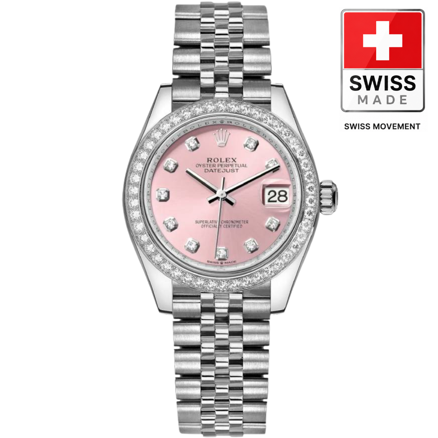 [Superclone] Rolex Datejust 31mm Pink Dial Jubilee 278384RBR - Women's Watch